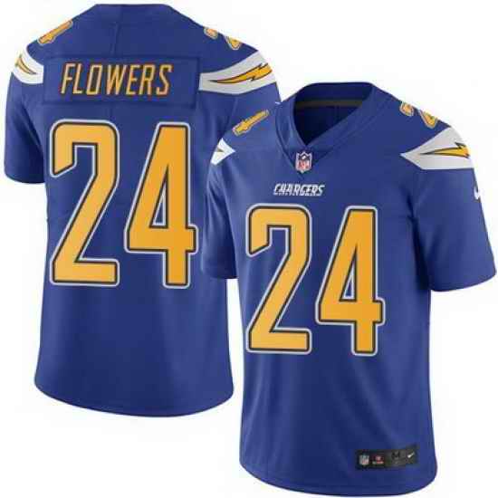 Nike Chargers #24 Brandon Flowers Electric Blue Mens Stitched NFL Limited Rush Jersey